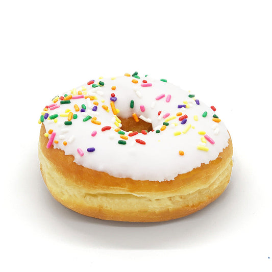 White Sprinkled Raised Donut